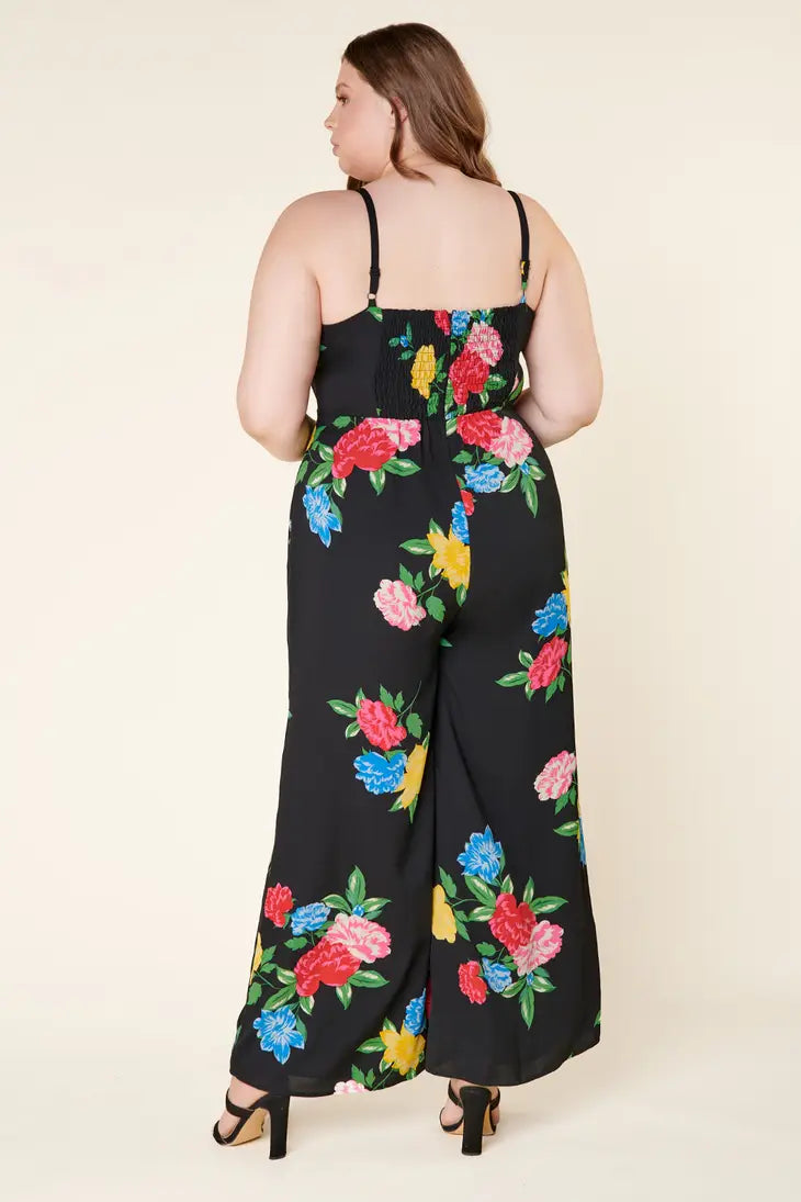 Carol Floral Jumpsuit - Curvy