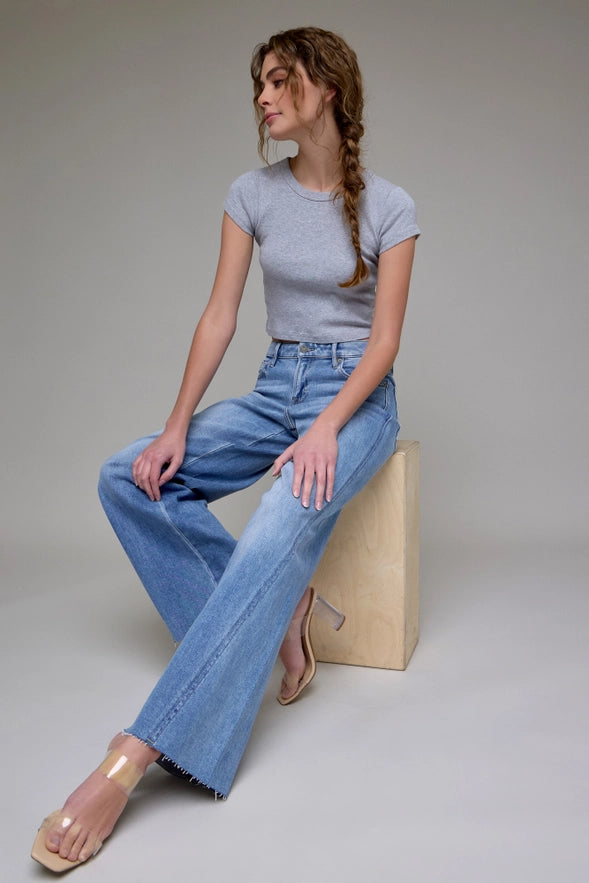 Nori Medium Light Forward Seams 32" Inseam Midrise Wide Leg
