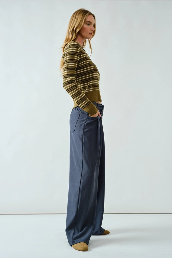 Veronika Striped Polo Sweater