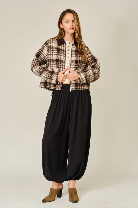 Teddy Cozy Plaid Jacket