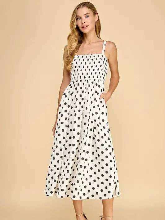 Belise Polka Dot Midi Dress