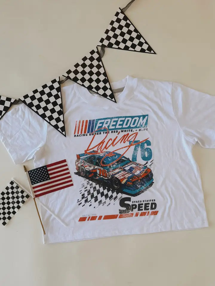 Freedom Racing Cropped Graphic Tee
