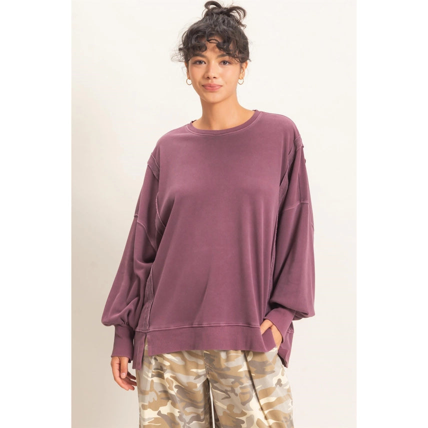 Melinda Dark Cherry Oversized Sweatshirt