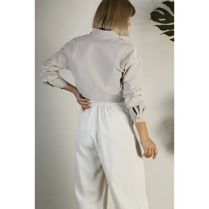 Ivory Pleated Pants