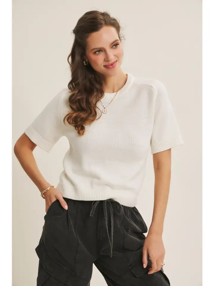 Liliana Sweater Top - Ivory