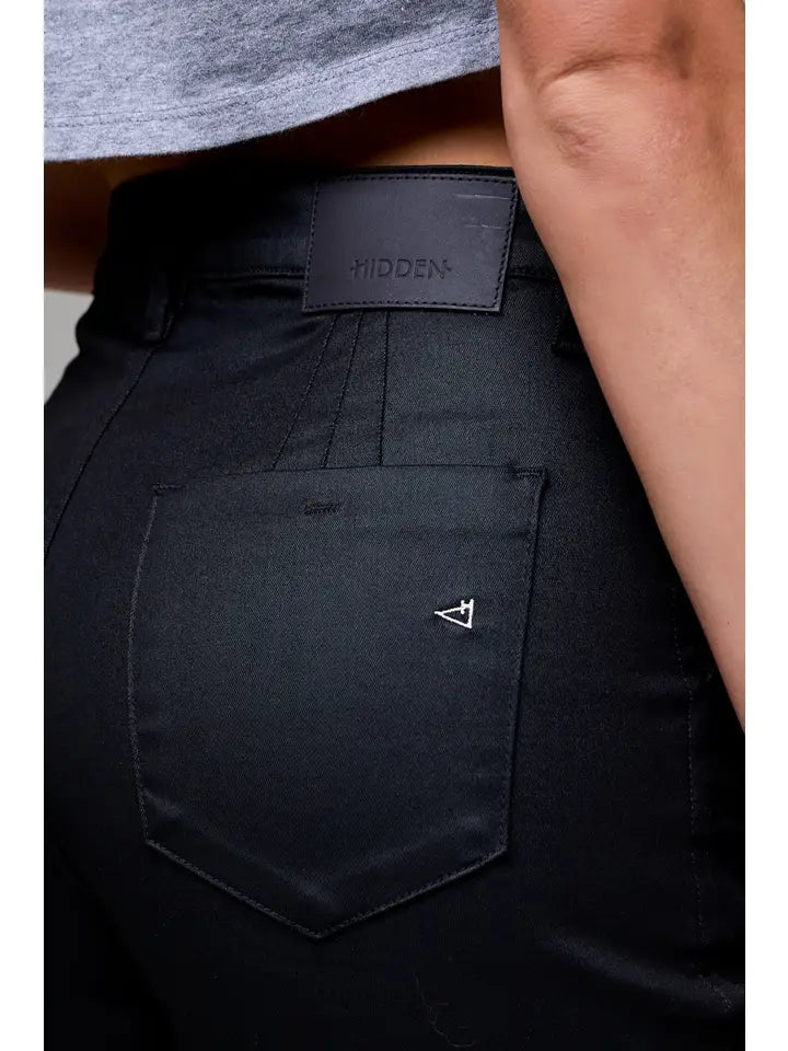 Nori Coated Cropped Relaxed Trouser Wide Leg