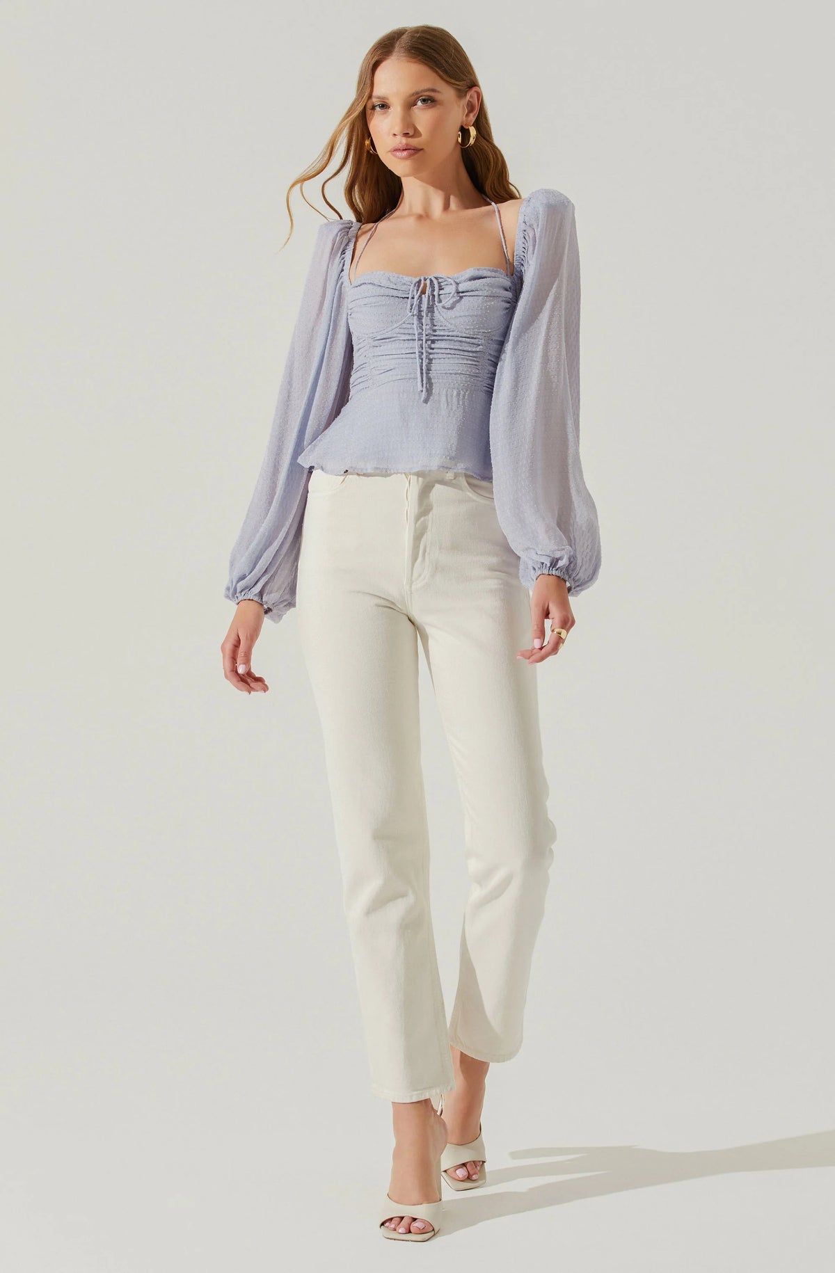 Roisin Tie Neck Puff Sleeve Top