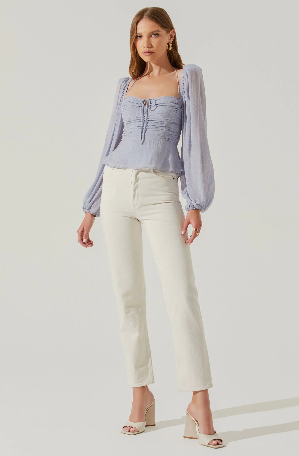 Roisin Tie Neck Puff Sleeve Top