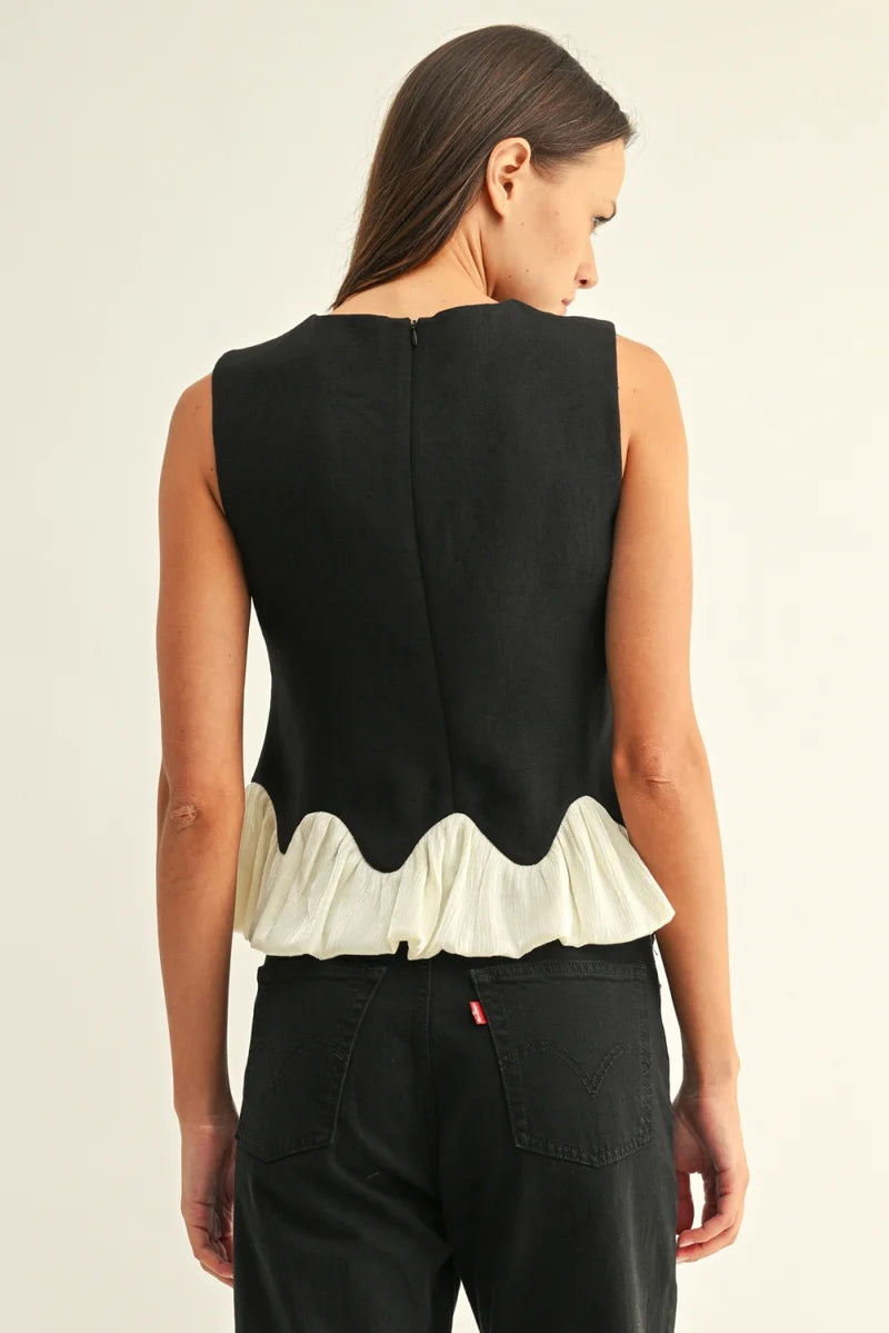 Adriana Bubble Hem Sleeveless Top