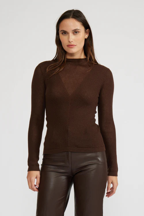 Georgina Espresso Knit Top
