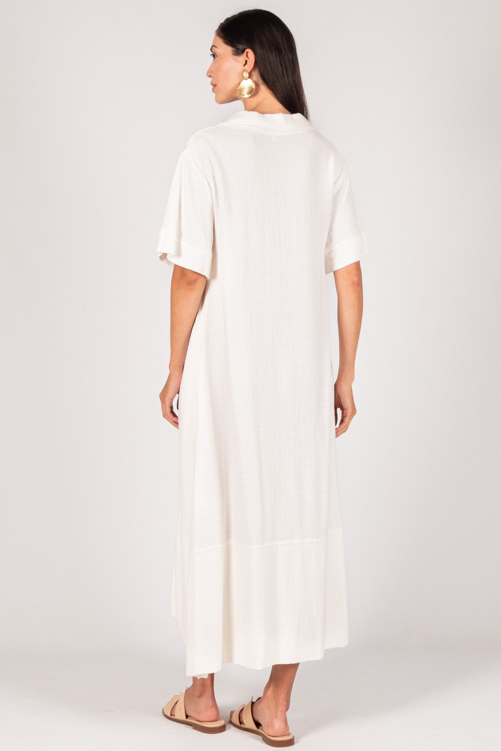 Sandra Linen Collared Midi Dress