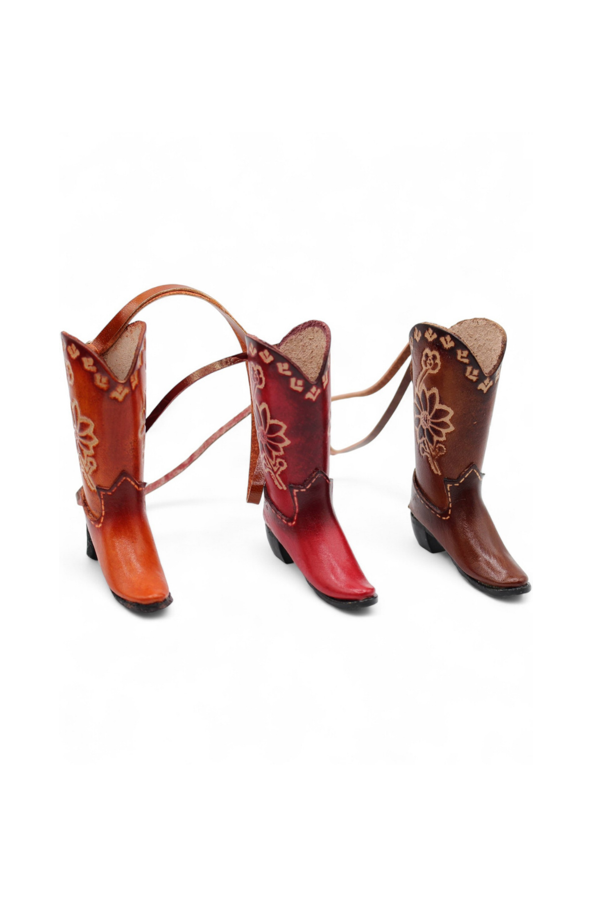 Leather Cowboy Boots Ornament Purse Charm