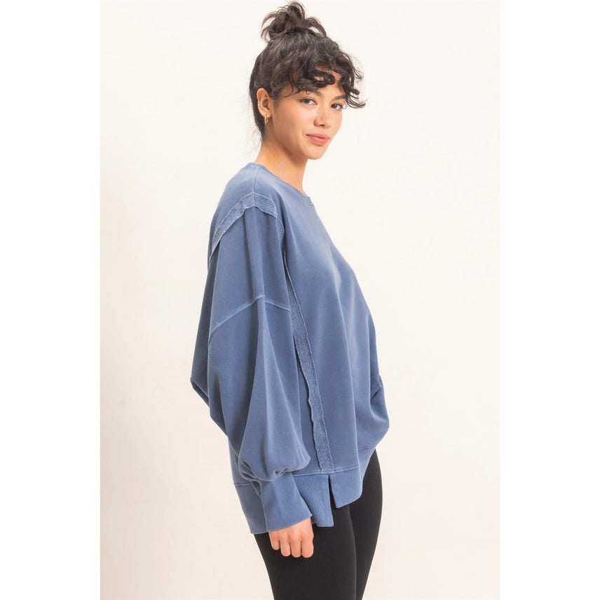 Melinda Navy Oversized Sweatshirt