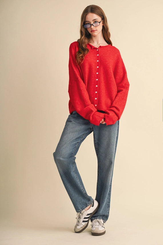 Maribel Red Cardigan