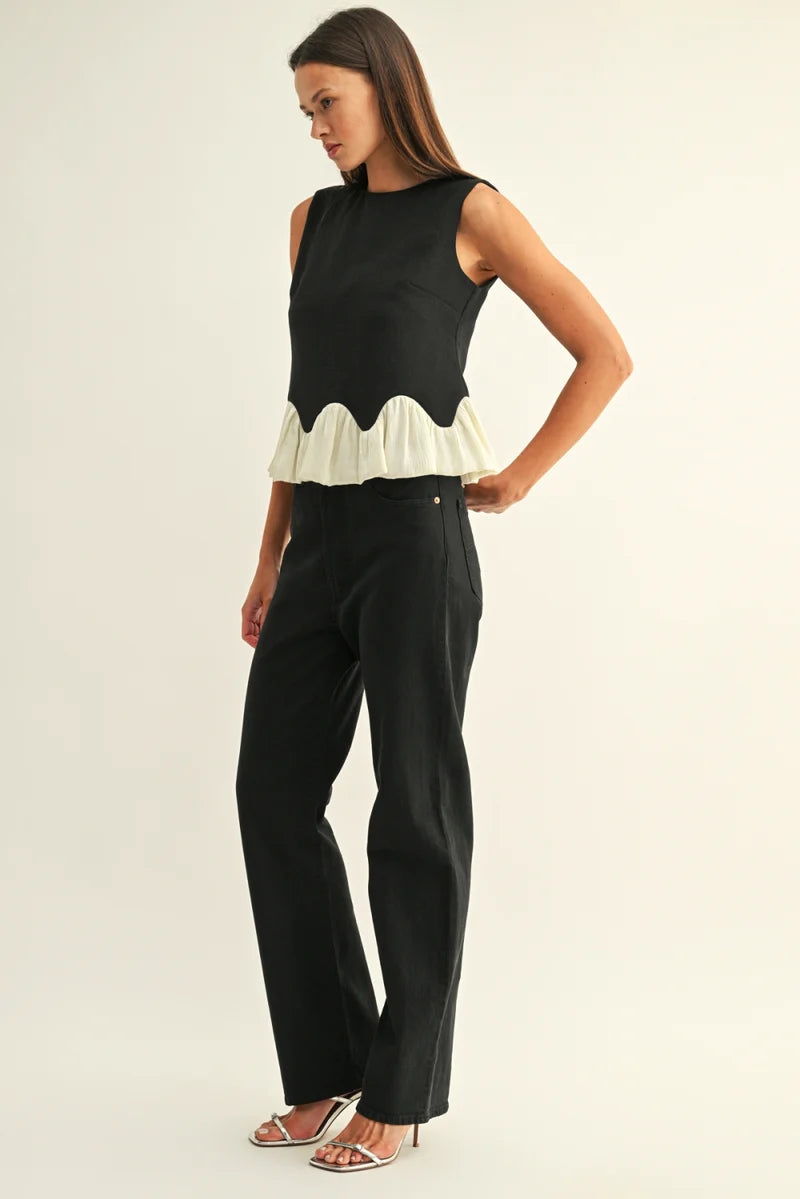 Adriana Bubble Hem Sleeveless Top