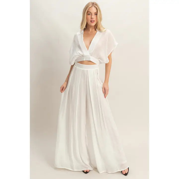 Coleen Pant Set - White