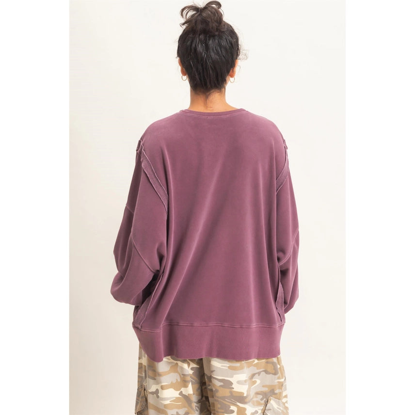Melinda Dark Cherry Oversized Sweatshirt