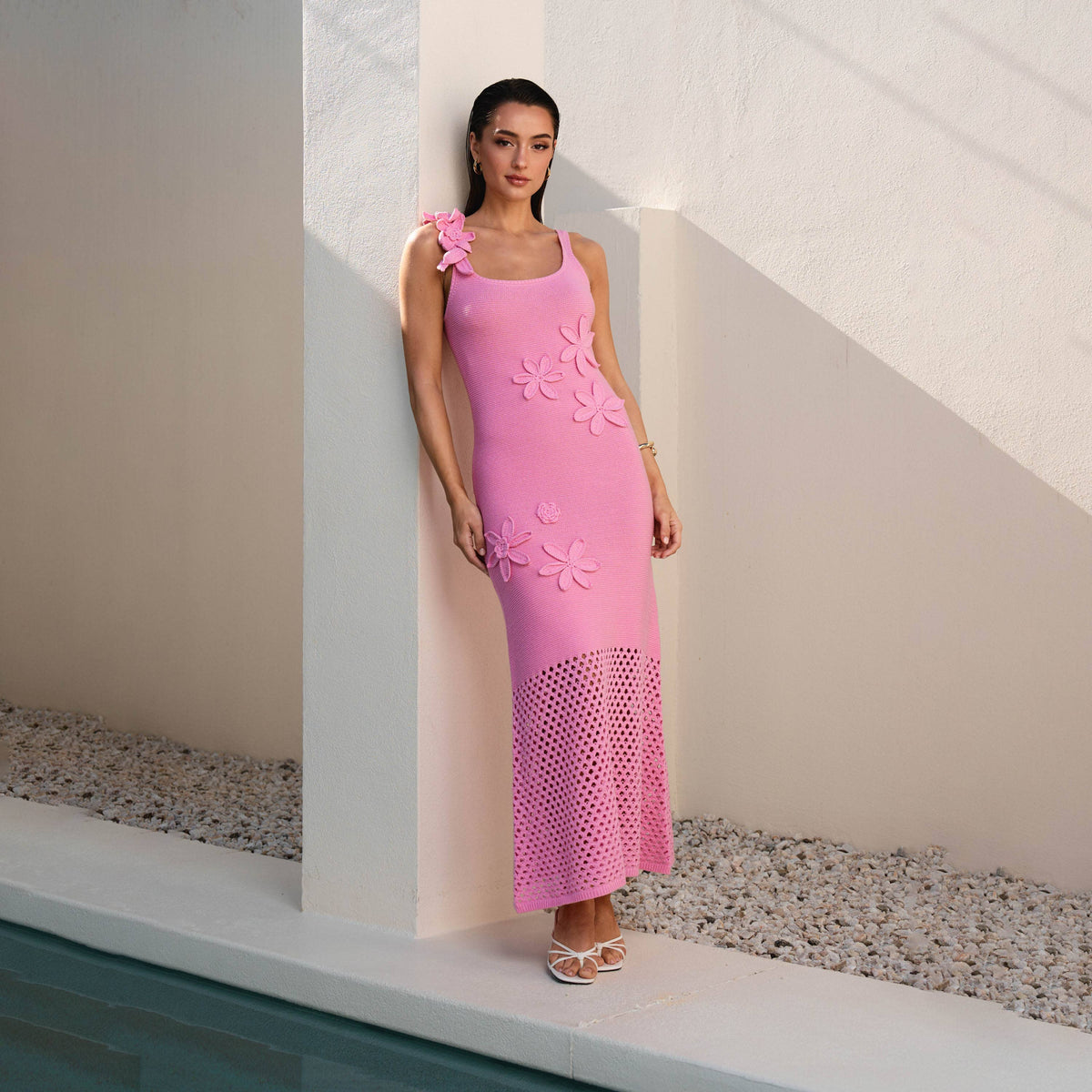 Alyssa Floral Knit Maxi Dress