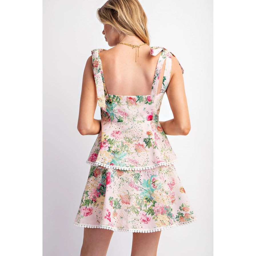 Lizzy Eyelet Tiered Mini Dress