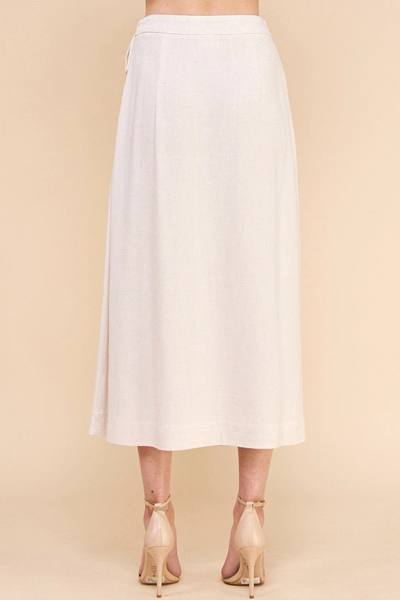 Aria Side Tie Midi Skirt