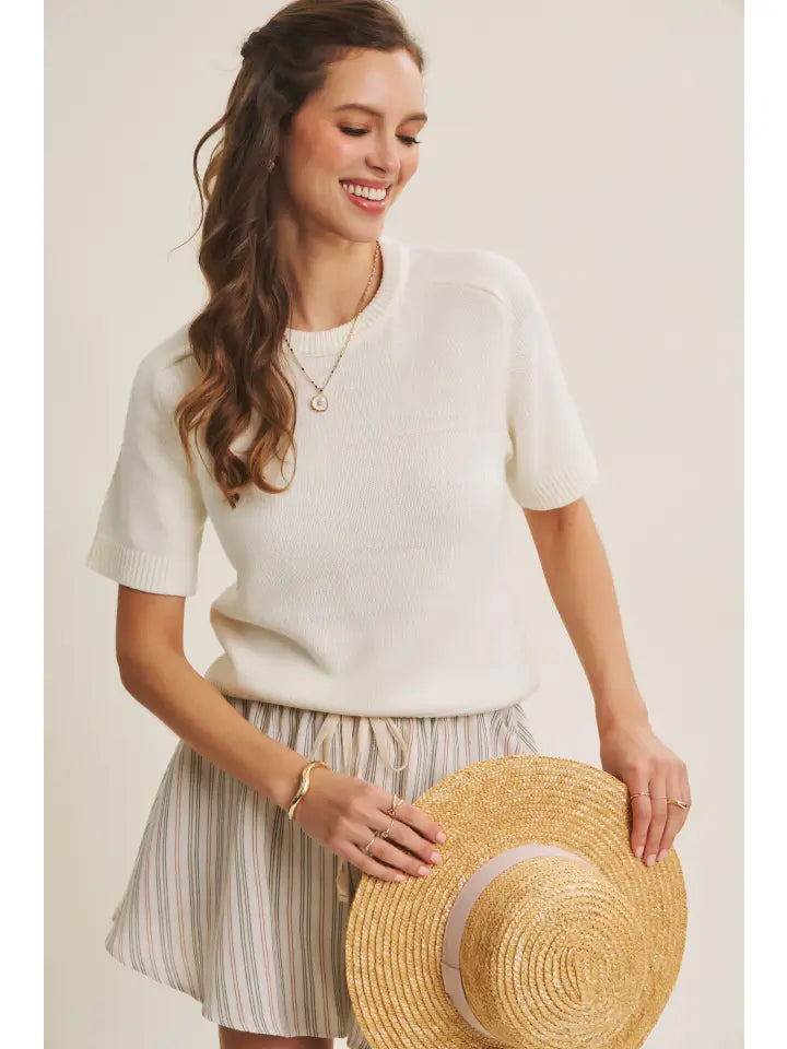 Liliana Sweater Top - Ivory