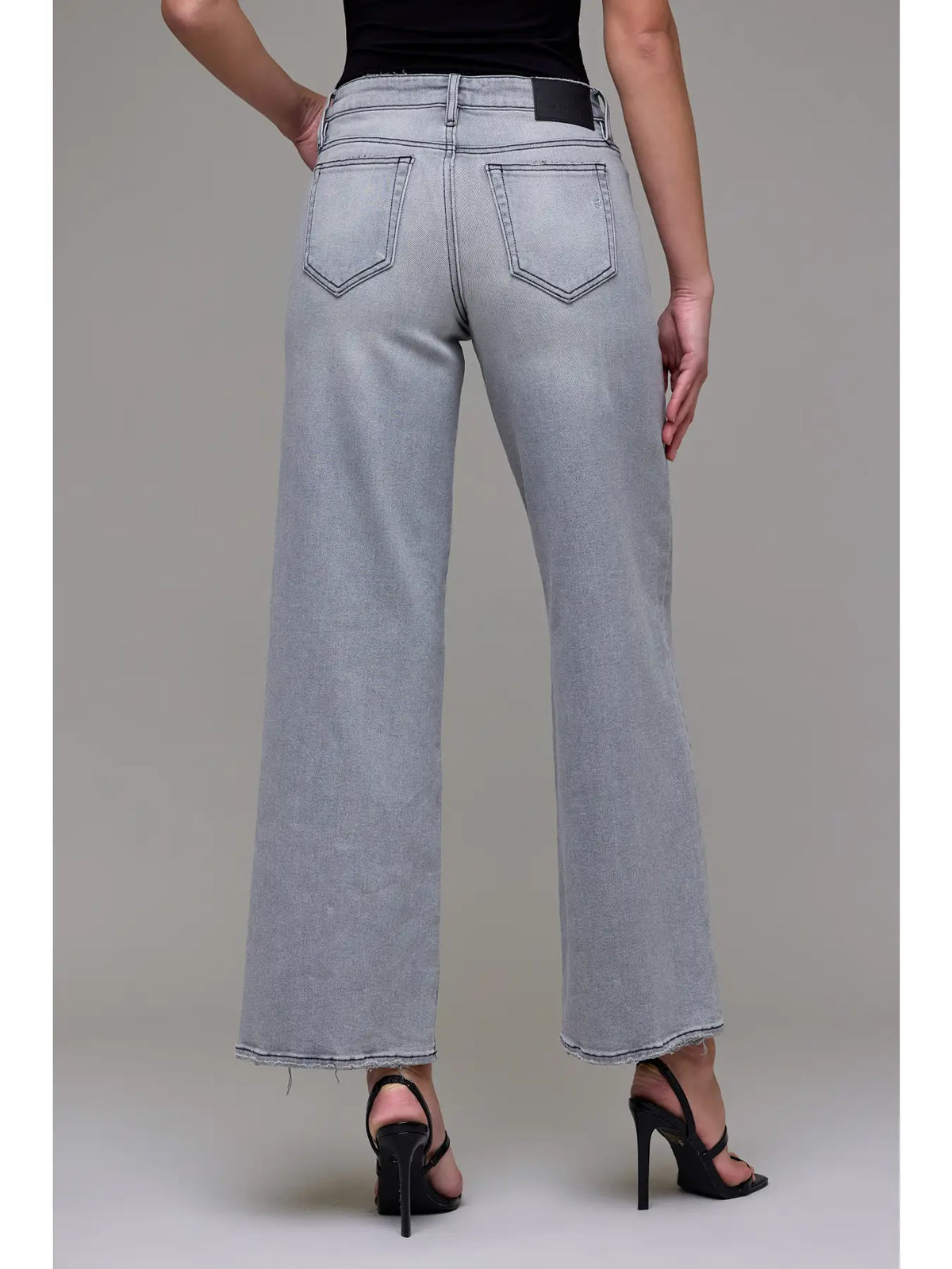 Mid Rise Nori Extra Wide Leg - Light Grey