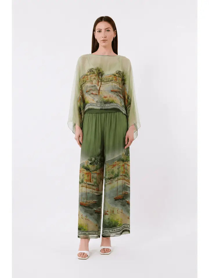 Positano Cropped Silk Blouse