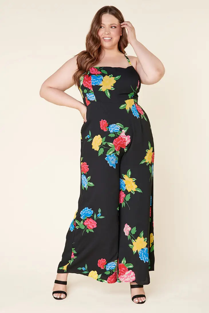 Carol Floral Jumpsuit - Curvy