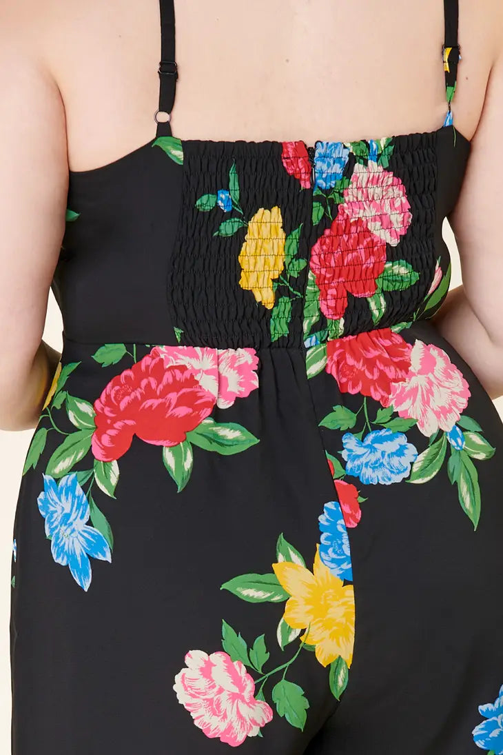 Carol Floral Jumpsuit - Curvy