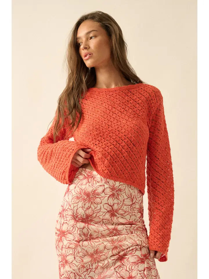 Adaline Sweater Crochet Cropped Sweater