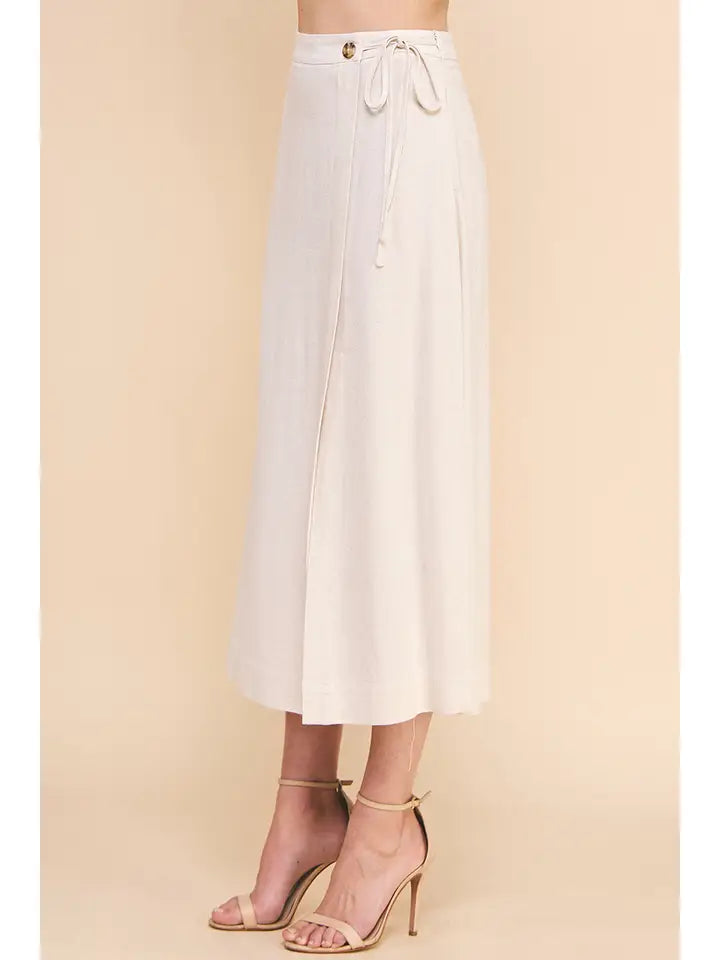 Aria Side Tie Midi Skirt