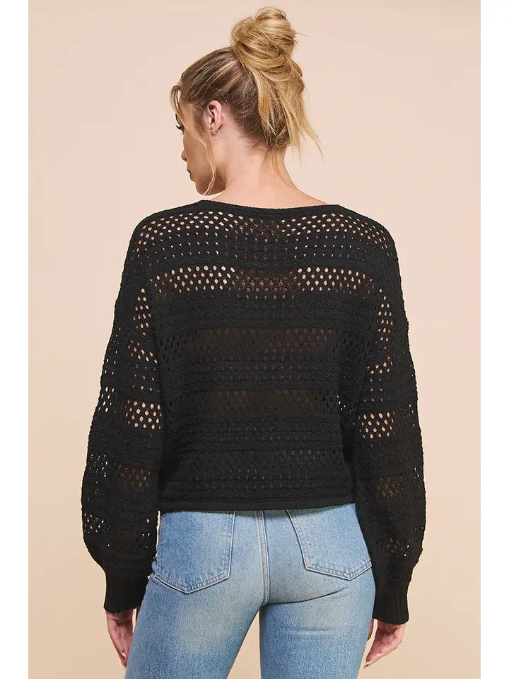 Avery Open Weave Pullover