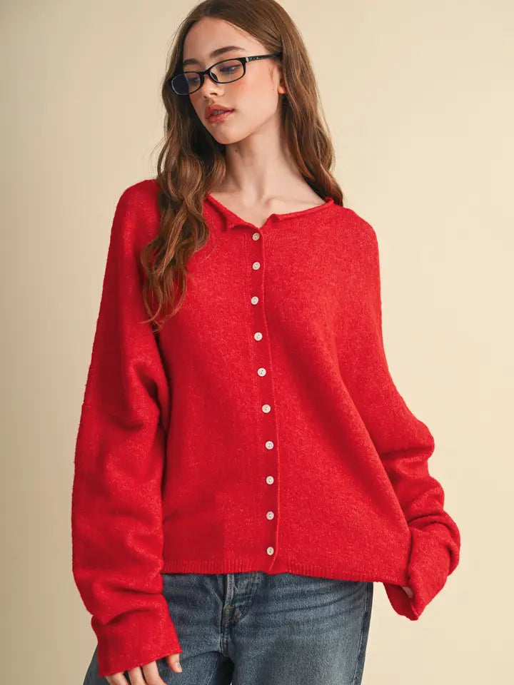 Maribel Red Cardigan