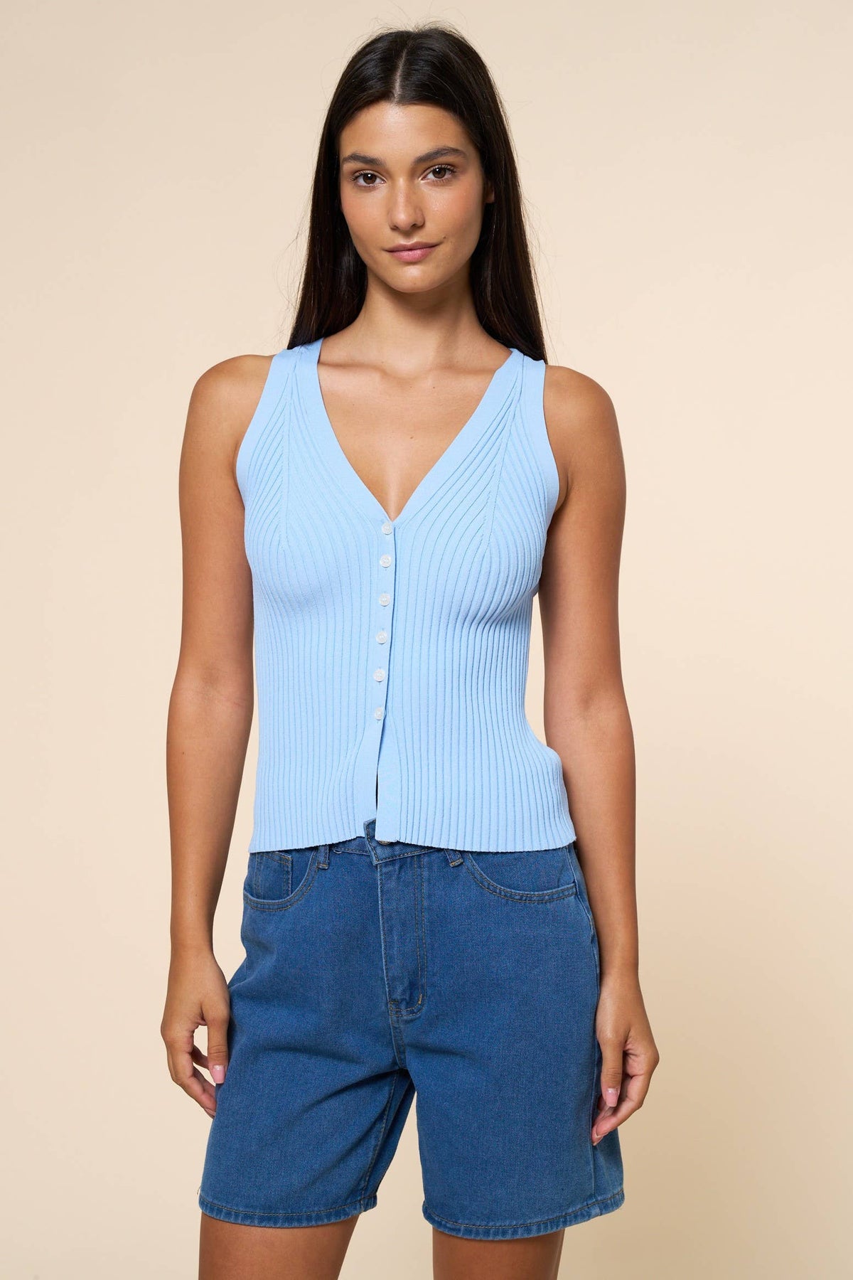 Lauren Blue Knit Tank Top