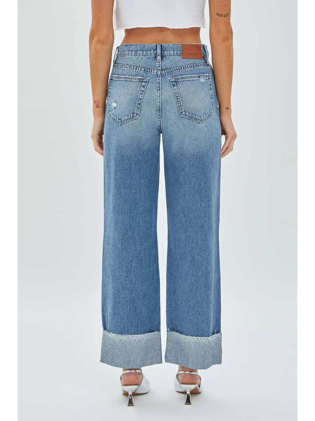 Logan Crossover Waistband Cuffed Dad Jean