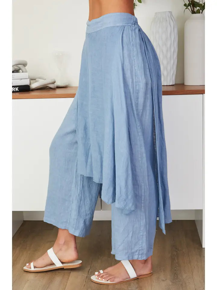 Chiara Blue Linen Pant