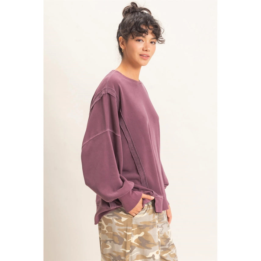Melinda Dark Cherry Oversized Sweatshirt