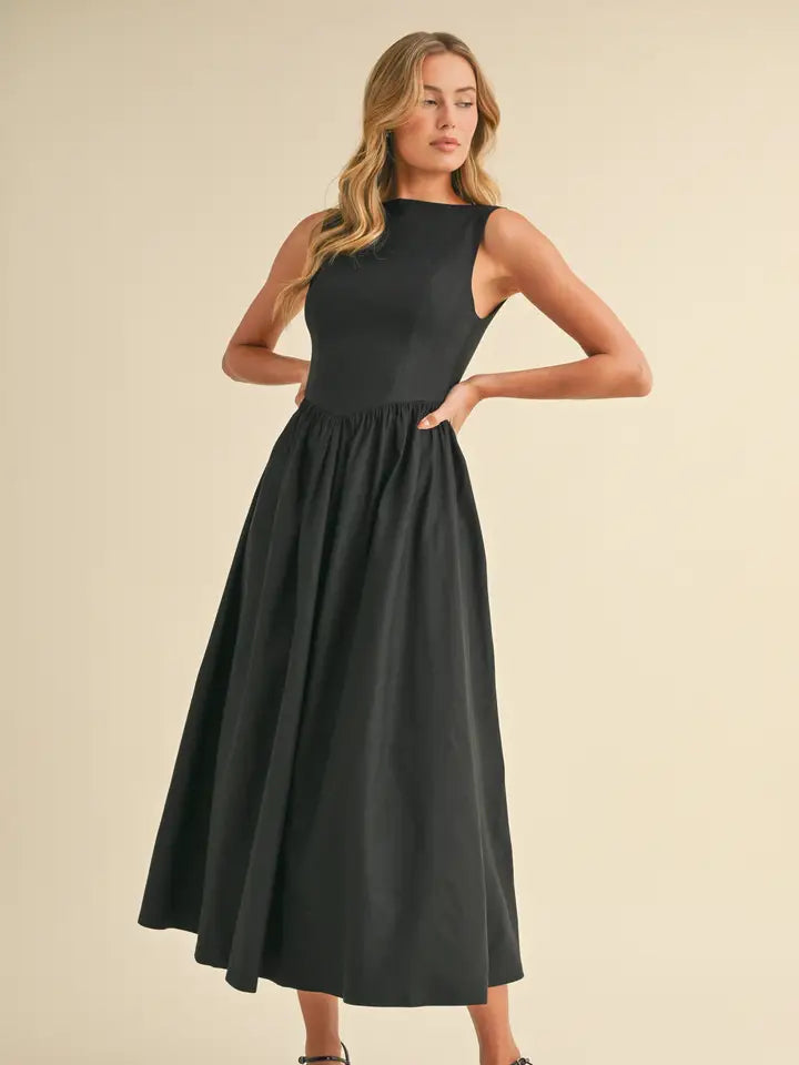 Rachel Boatneck Flared Dress
