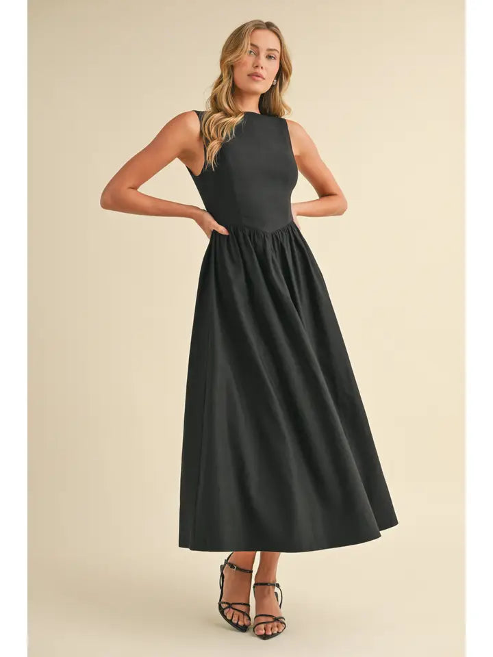 Rachel Boatneck Flared Dress