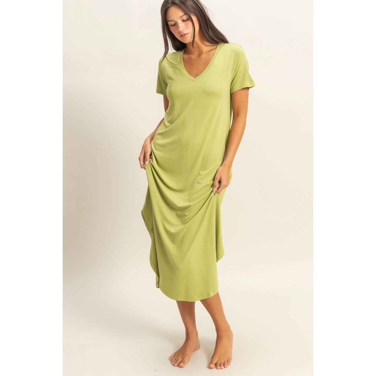 Leah Short Sleeve Midi Dress
