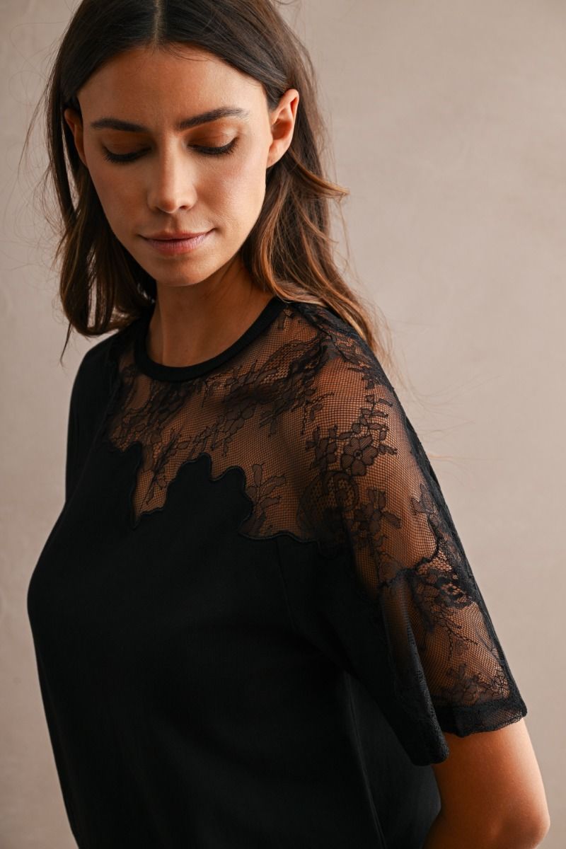 Faye Black Lace Top