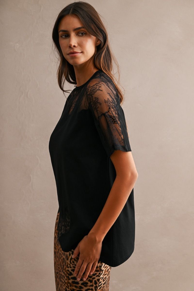 Faye Black Lace Top