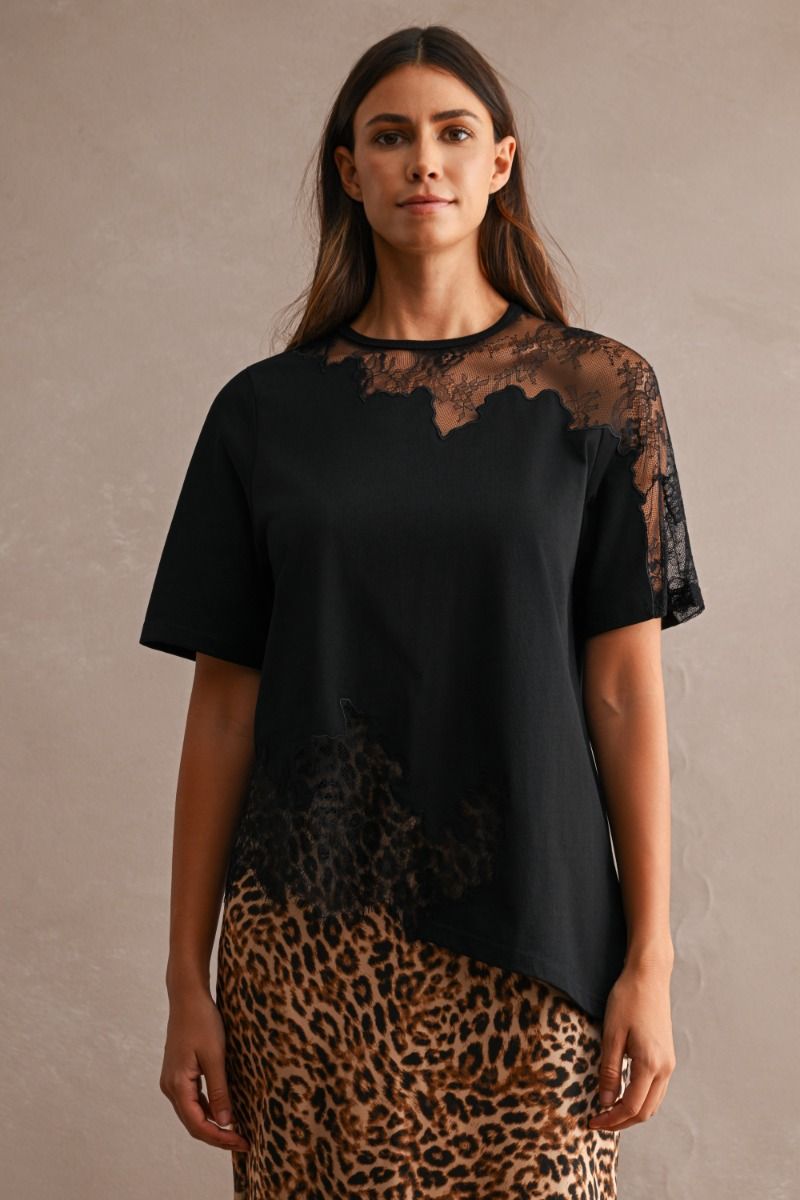 Faye Black Lace Top
