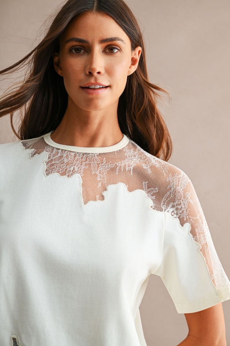 Faye Cream Lace Top
