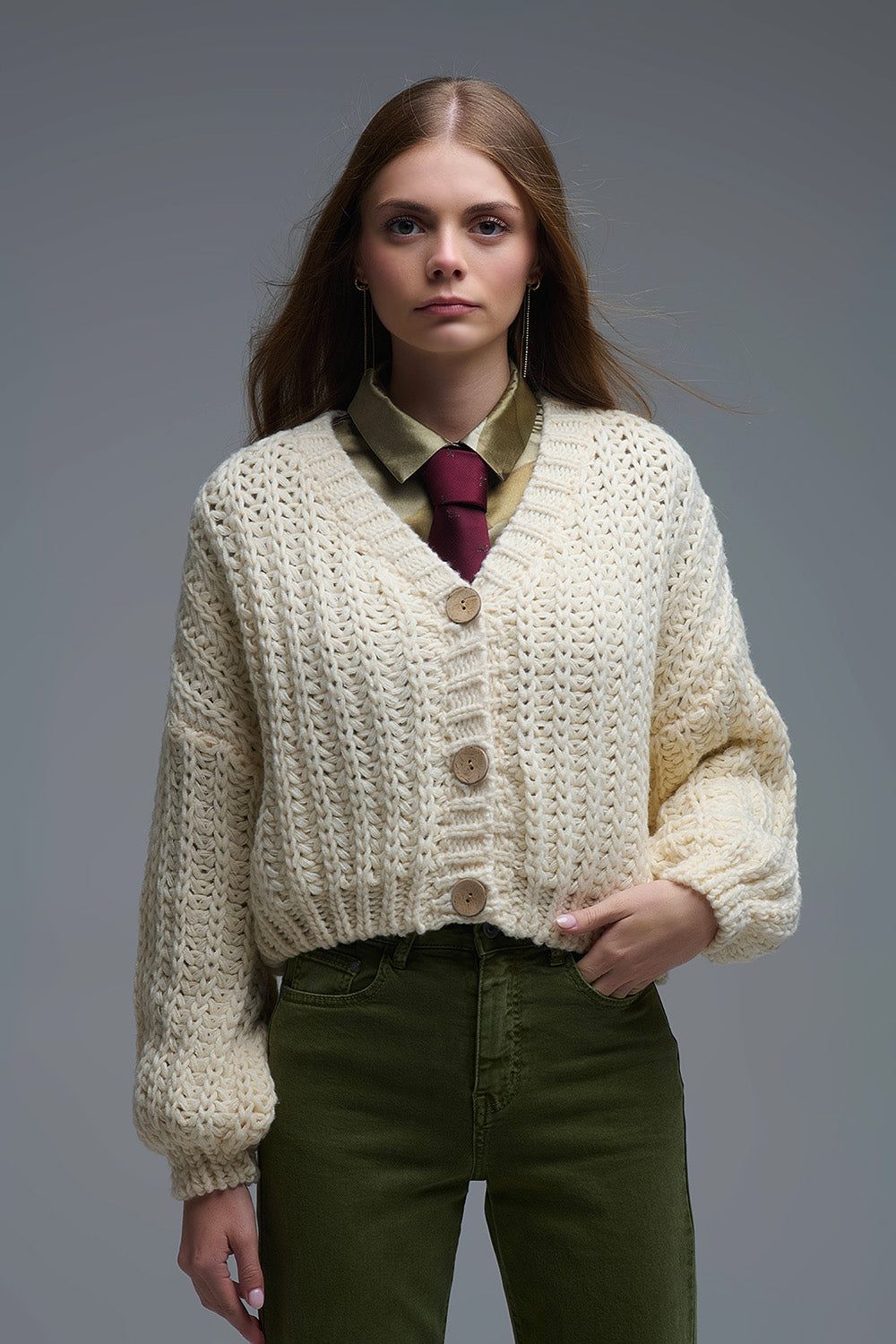 Ava Open Knit Chunky Cardigan