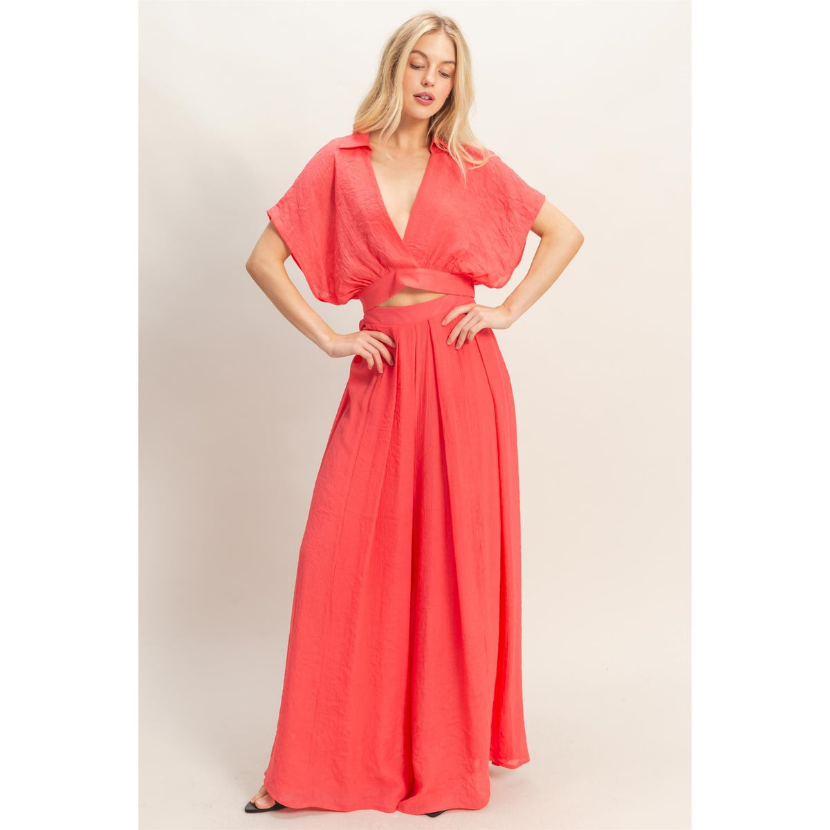 Coleen Pant Set - Coral