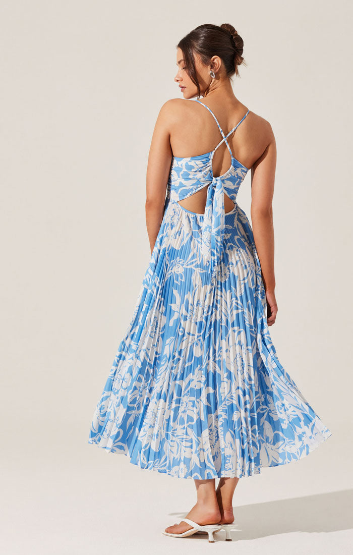 Blythe Blue Floral Midi Dress