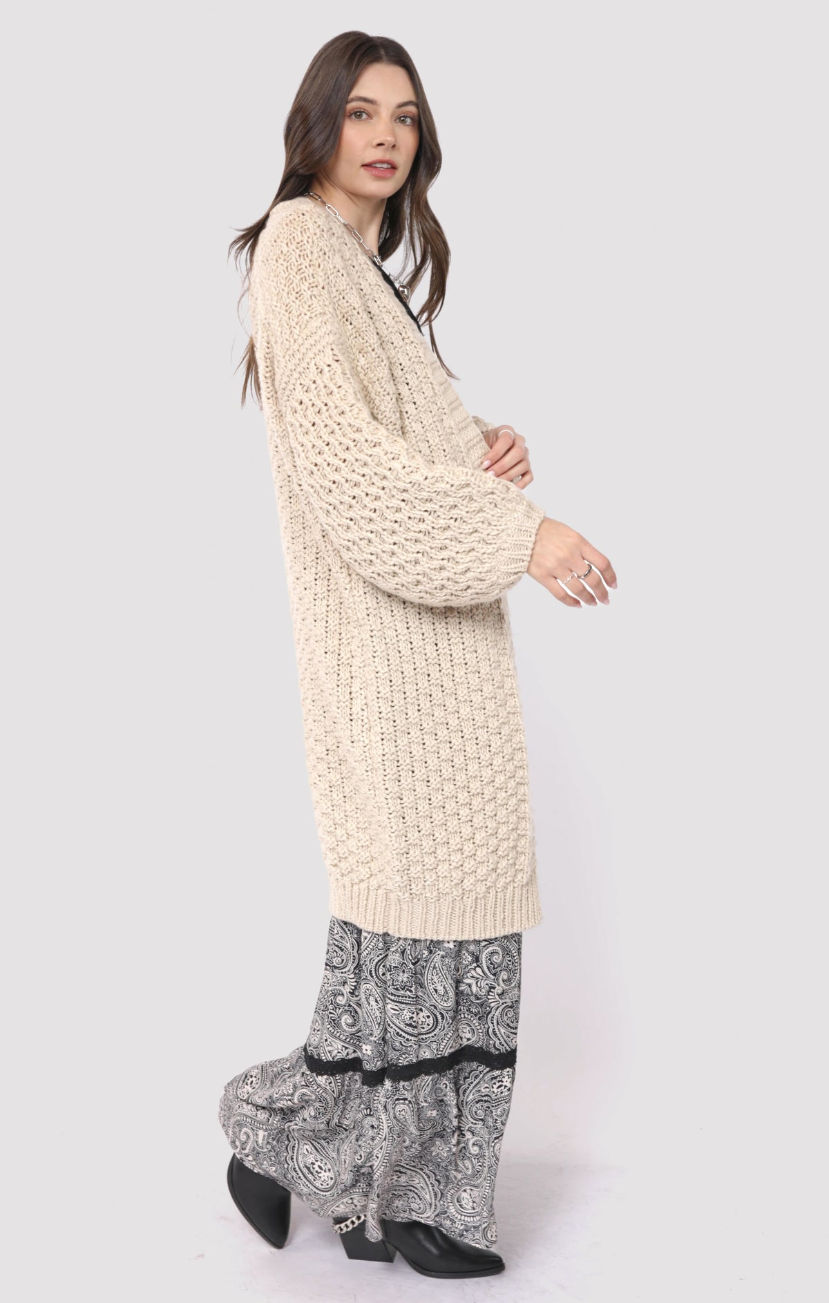 Heather Chunky Knit Cardigan
