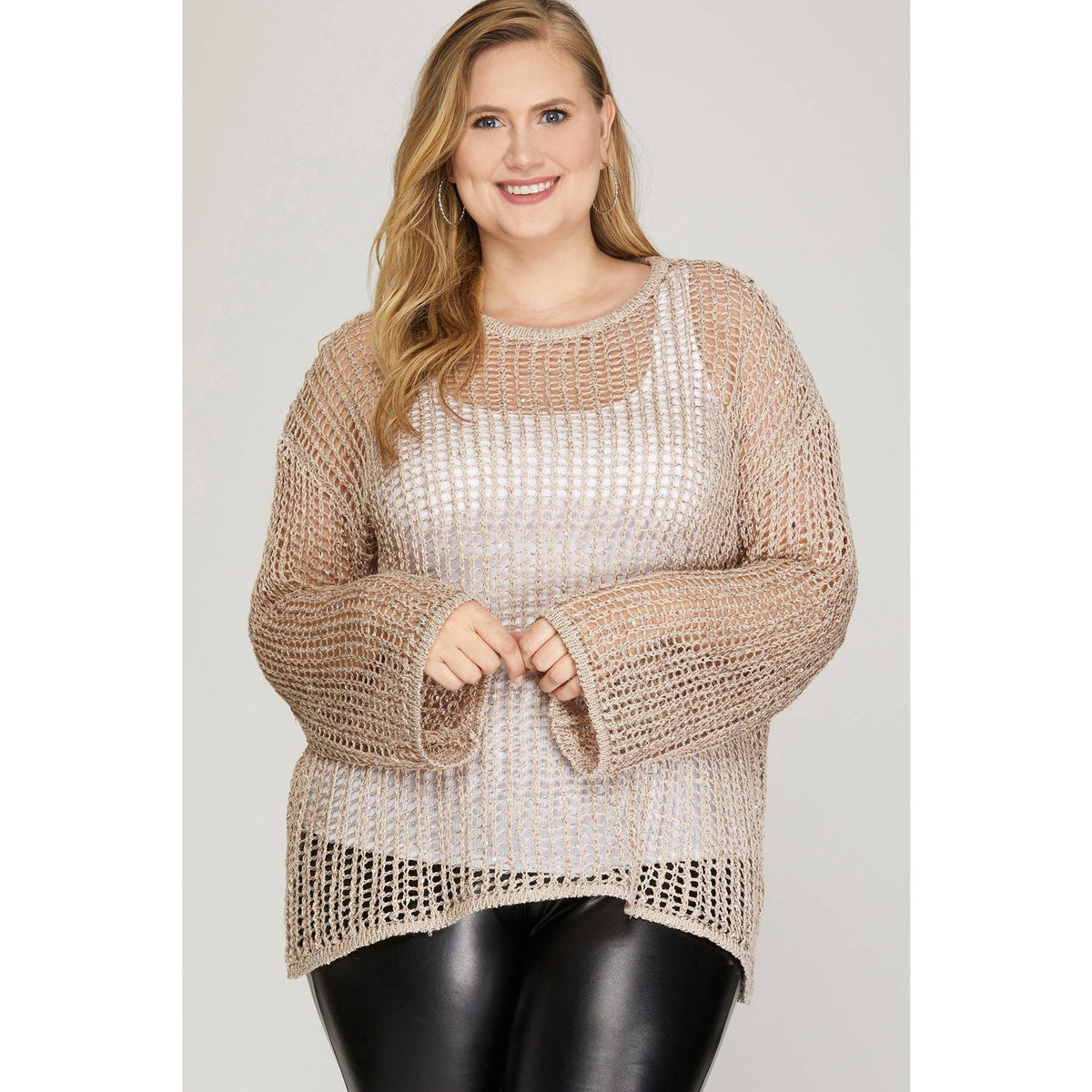 Maggie Fish-Net Sweater Top - Curvy
